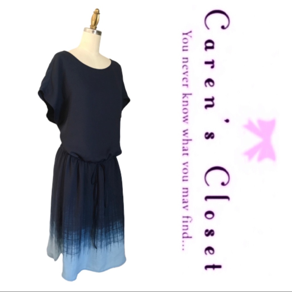 Hailston Blue Ombré Drawstring Cap Sleeve Dress - Picture 3 of 6